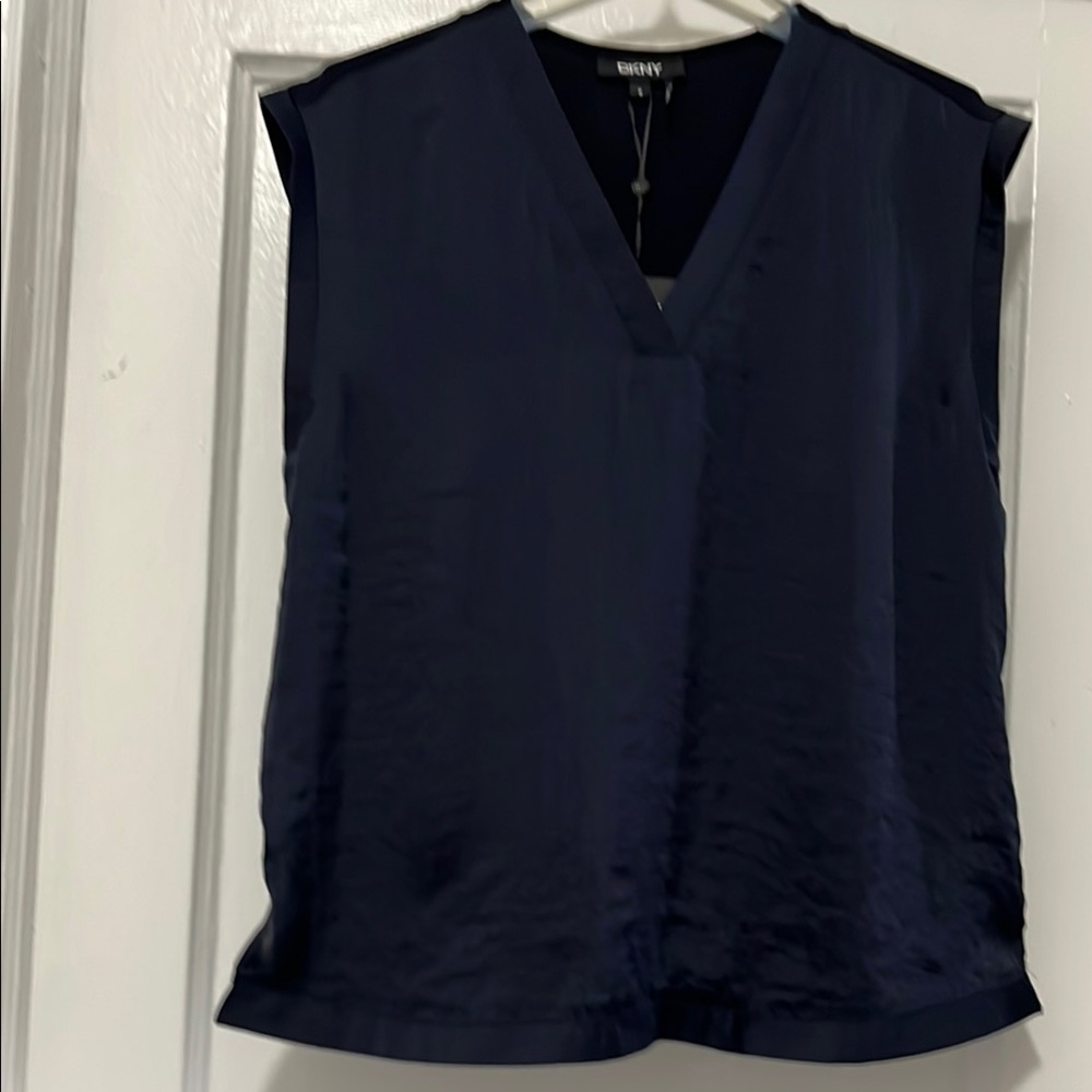Dkny Navy Boxy Tunic Blouse